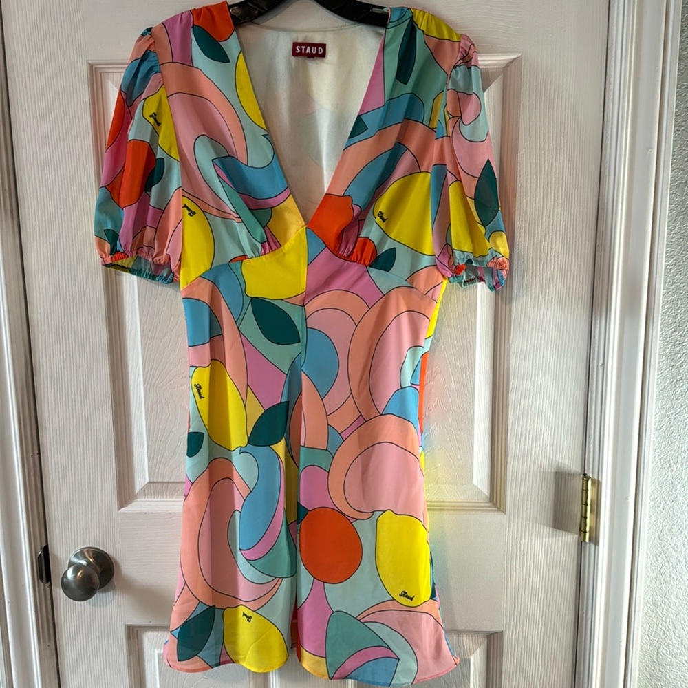 Staud Mini Mills Dress in Citrus sz 8